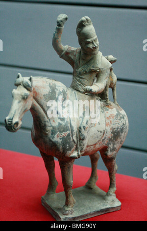 Tang Sancai Figur aus der Tang-Dynastie ausgestellt in Shaanxi History Museum, Xi ' an, Provinz Shaanxi, China Stockfoto