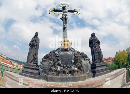 Statuen des Heiligen Kreuz und Golgatha, Prag, Tschechische Republik East Europe Stockfoto