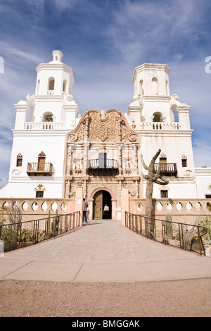 San Xavier Mission, in der Nähe von Tucson, Arizona. Stockfoto