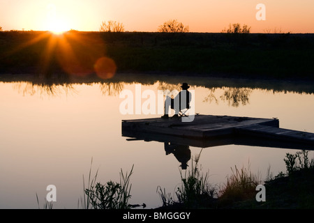 Sonnenaufgang auf der Anklagebank - Los Novios Ranch - in der Nähe von Cotulla, Texas USA Stockfoto