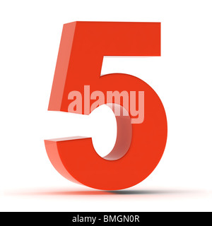 Die Zahl 0 - rotem Kunststoff Stockfoto