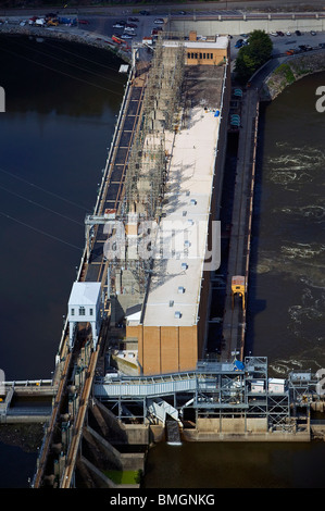 Luftaufnahme über Safe Harbor Dam hydroelektrische Station Susquehanna Fluß Lancaster York Pennsylvania Stockfoto