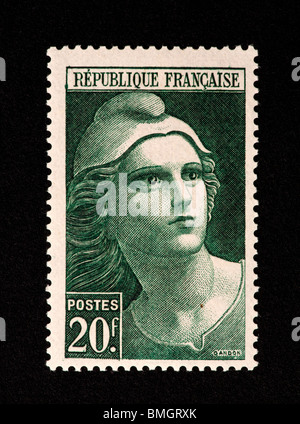 Briefmarke aus Frankreich, Marianne darstellen. Stockfoto