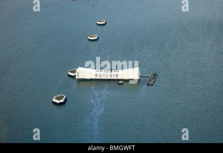 Luftaufnahme von Arizona Memorial in Pearl Harbor, Hawaii Stockfoto