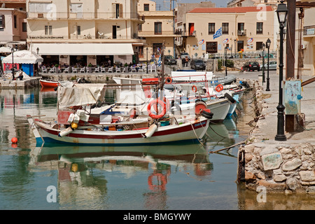 Crete Rethymnon Inner Harbour Stockfoto