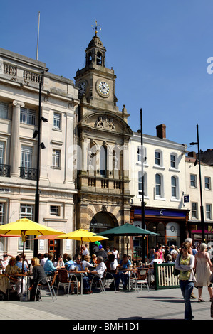 High Street und Markthalle, Hereford, Herefordshire, England, UK Stockfoto