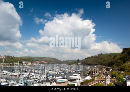 Großbritannien, England, Devon, Kingswear, Dampfzug entlang Fluss Dart Stockfoto