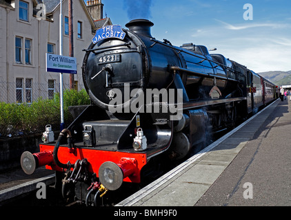 Jacobite Steam Train Fort William Bahnhof, Lochaber Schottland UK Europe Stockfoto