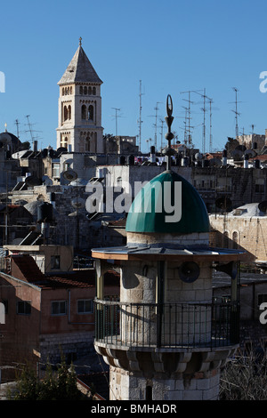 Israel, Jerusalem, Altstadt, vom Österreichischen Hospiz, Erlöserkirche Stockfoto