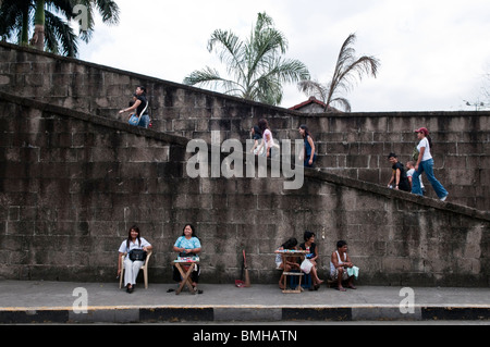 Philippinen, Manila, alte Stadtmauer in Intramuros das älteste Viertel der Stadt Manila. Stockfoto