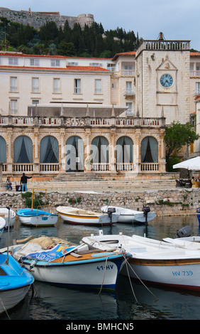 Kroatien, Split, dalmatinischen Riviera - Insel Hvar - die venezianische Loggia oder Rathaus der Stadt Hvar, Harbour lodge Stockfoto