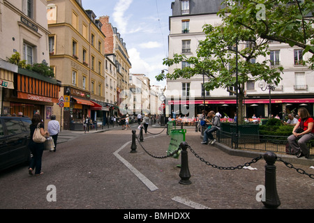 Place De La Contrescarpe im Mouffetard Viertel, Paris, Frankreich Stockfoto