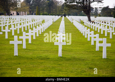 Amerikanischen Soldatenfriedhof in Colleville-Sur-Mer, in der Nähe von Bayeux, Normandie, Frankreich Stockfoto