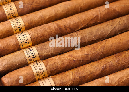 Kubanische Zigarren Romeo y Julieta, Churchill Größe Stockfoto