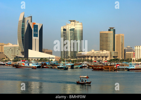 Dhau-Hafen am Dubai Creek, Dubai, Vereinigte Arabische Emirate Stockfoto