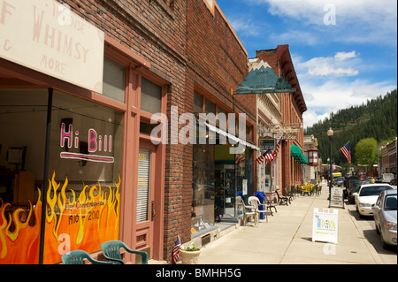 Historischen Wallace Idaho Main Street.  USA Stockfoto