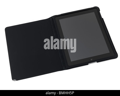 Apple iPad 3G-Tablet-Computer in einem Fall isoliert auf weißem Hintergrund Stockfoto
