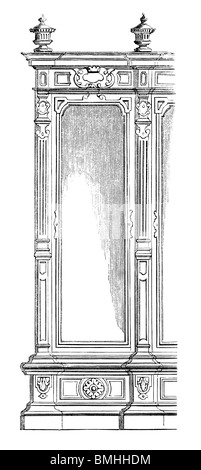 Schwarz / weiß-Gravur schneiden Sie isoliert auf weiss. Abbildung eines Kunst-Elements auf der großen Londoner Ausstellung 1851 ausgestellt.