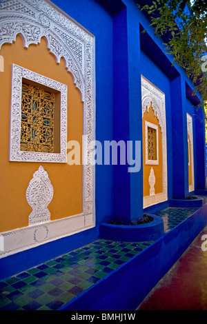 Modedesigner Yves Saint Laurent gehörte zuvor der Jardins Majorelle oder Majorelle Gärten in Marrakesch, Marokko. Stockfoto