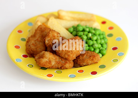 Frittierte Garnelen paniert mit Pommes und keine Leute Stockfoto