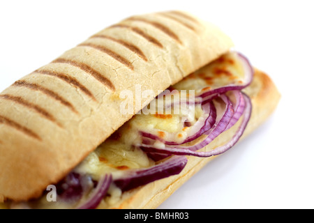 Käse und Zwiebel Panini Roll Stockfoto