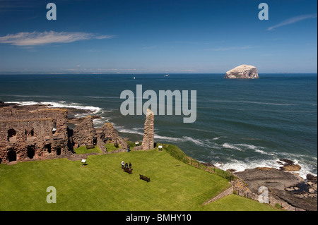 Bass Rock von Tantallon Castle, North Berwick, Schottland Stockfoto