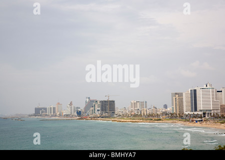 Blick auf Küste - Hotels und Ferienwohnungen von Old Jaffa - Tel Aviv Israel Stockfoto