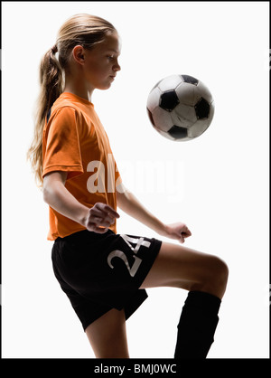 Fußballspieler und-Trainer Stockfoto