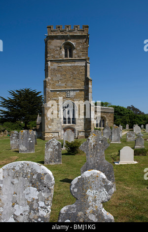 Die Pfarrkirche St. Nikolaus in Abbotsbury, Dorset, UK. Stockfoto