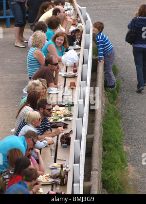 Essen Außenbereich des Restaurants, Bude, Cornwall Stockfoto