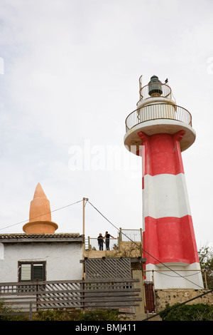 Yafo Leuchtturm unter den Häusern-Tel Aviv - Israel Stockfoto