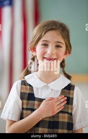 Schüler sagen die Zusage der Treue Stockfoto