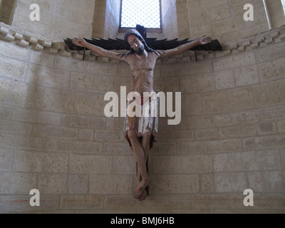 Romanischer Christus in der Kirche von San Martin in Fromista. Tierra de Campos. Palencia. Spanien. JAKOBSWEG. Stockfoto