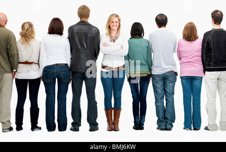 Menschen in einer Linie Stockfoto