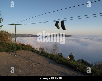 Wolken-Meer vom O Cebreiro Berg. Galizien. Spanien. Stockfoto