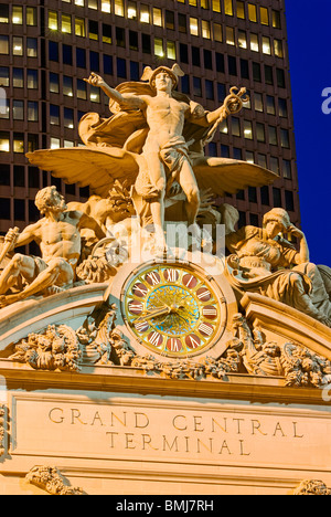 Beaux Arts Statue des Merkur, Grand Central Terminal in New York City. Stockfoto