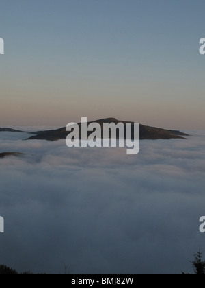 Wolken-Meer vom O Cebreiro Berg. Galizien. Spanien. Stockfoto