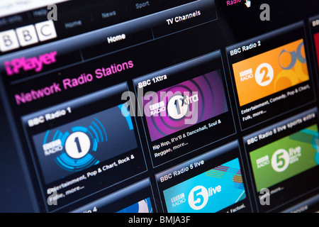 Nahaufnahme der iPlayer Medien auf Anfrage-Service-website Stockfoto