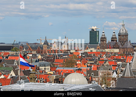 Ansicht von Amsterdam von oben, Niederlande Stockfoto