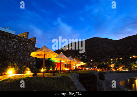 Strand-Beleuchtung im Luxushotel, Kreta, Griechenland Stockfoto