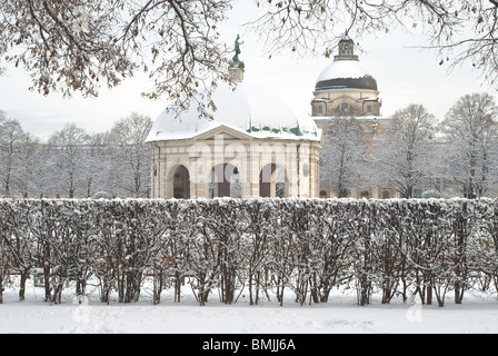 Winter-Szene von der Hofgarden in München Stockfoto