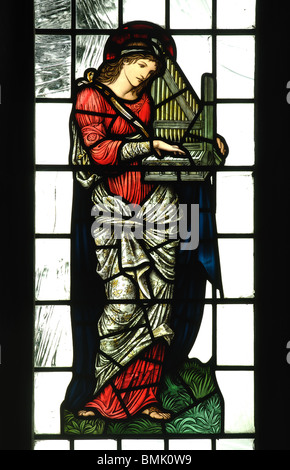 St. Cecilia Glasmalerei, All Saints Church, Preston Bagot, Warwickshire, England, UK Stockfoto