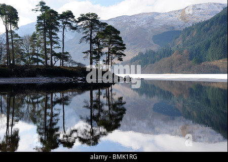 Winter-Reflexionen, Loch Eck, Argyle und Bute, Scotland Stockfoto