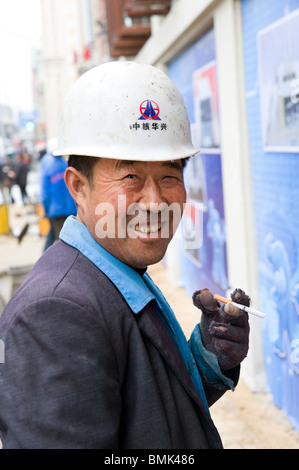 Bauarbeiter Pause, Shanghai, China Stockfoto