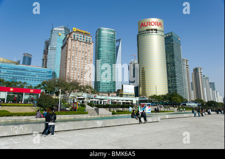 Moderne Wolkenkratzer in Pudong, Shanghai, China Stockfoto