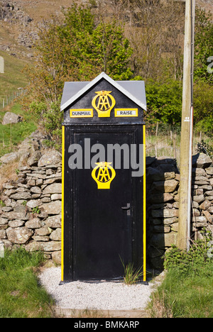 Alte Vintage Automobilclub Notfalltelefon Formatfeld England UK Stockfoto