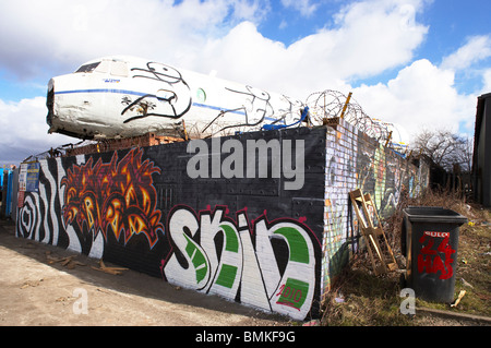 Schrott Metall Kaufleute mit Flugzeug in Sandbach UK Stockfoto