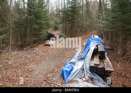 Plane für Holz auf der Spur Stockfoto