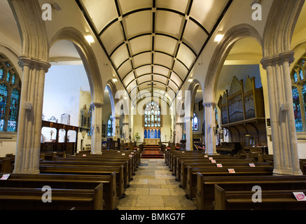 Großbritannien, England, Devon, Brixham Oberstadt, St. Mary Parish Kirchenraum Stockfoto