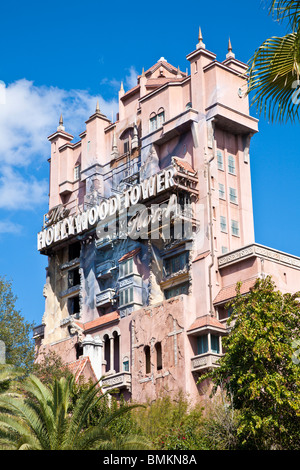 Orlando, FL - Februar 2009 - Tower of Terror Attraktion in Disneys Hollywood Studios in Kissimmee Orlando Florida Stockfoto